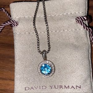 Cerise Pendant  Blue Topaz & Diamonds